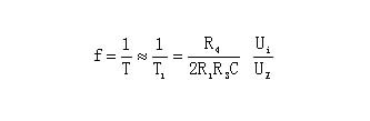 Equation for oscillation frequency vs input voltage
