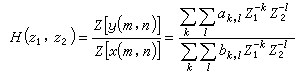 The corresponding transfer function