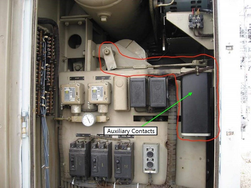 A Bank of Auxiliary Contacts in Oil Circuit Breaker