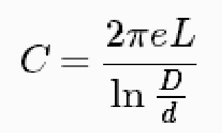 the capacitance between the two cylinders