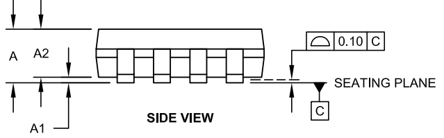 MCP1253 8-Lead Plastic Micro Small Outline Package (MS)[MSOP] SIDE VIEW.png