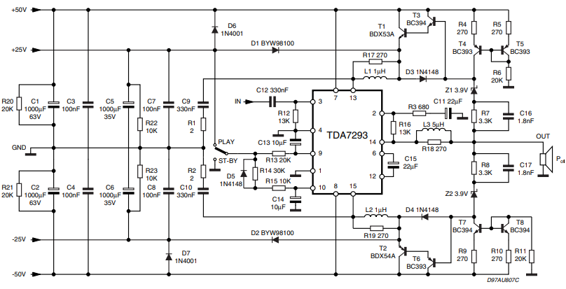 tda7293 High-efficiency applications circuit.png
