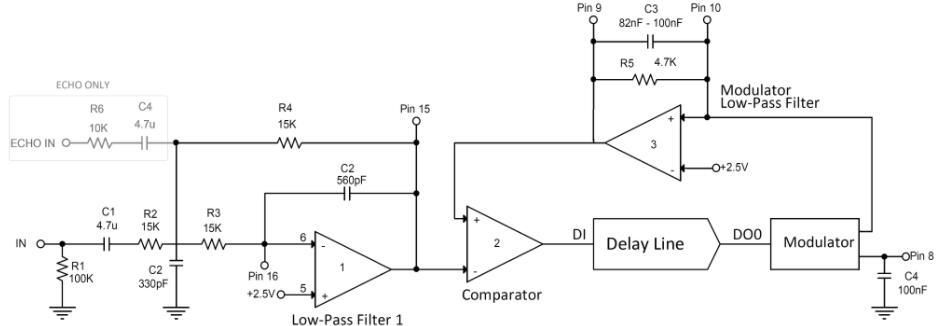 PT2399 Delay Echo Processor IC: Datasheet, Schematic and Circuit