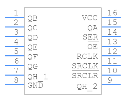 PCB Symbol - Texas Instruments SN74HC595N.png