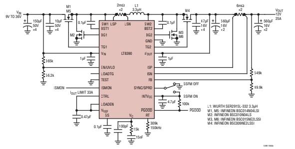 LT8390 Typical Application-98% Efficient 300W (12V 25A) Buck-Boost Voltage Regulator.jpg