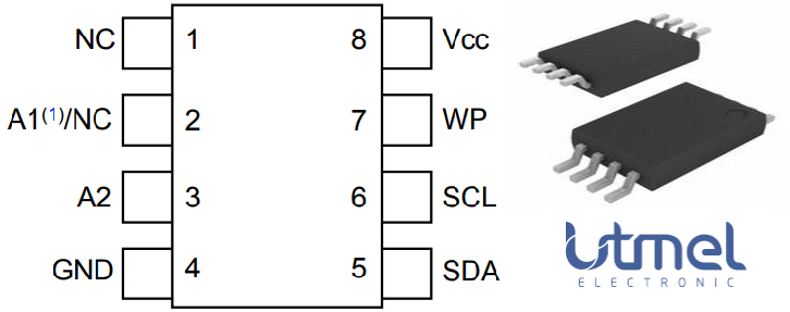 AT24C08C EEPROM: Pinout, Equivalent and Datasheet