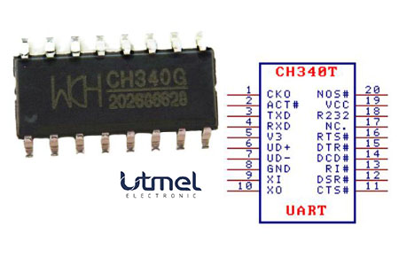 10pcs CH340C USB To Serial Adapter Chip – SOP16 Package – Original CH340C