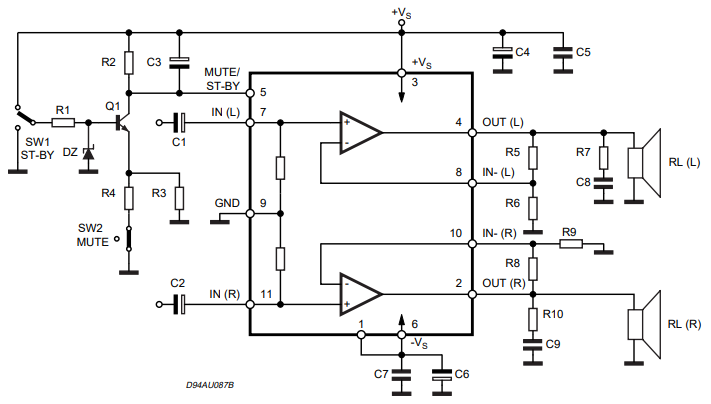 TDA7265  Test and Application Circuit (Stereo Configuration).png