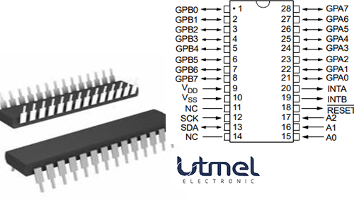 MCP23017 I/O Expander: Datasheet, pinout and Addressing