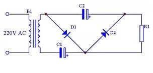 Another form of double voltage rectifier circuit
