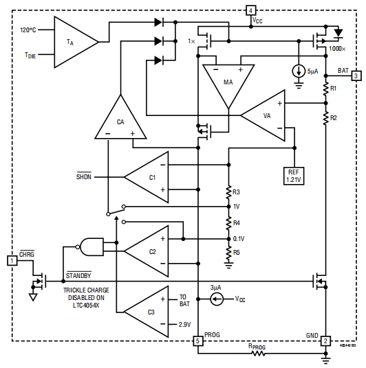LTC4054 Single-cell Lithium-ion Battery: Circuits, Pinout, and ...