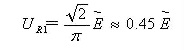 Half-wave rectification calculation formula