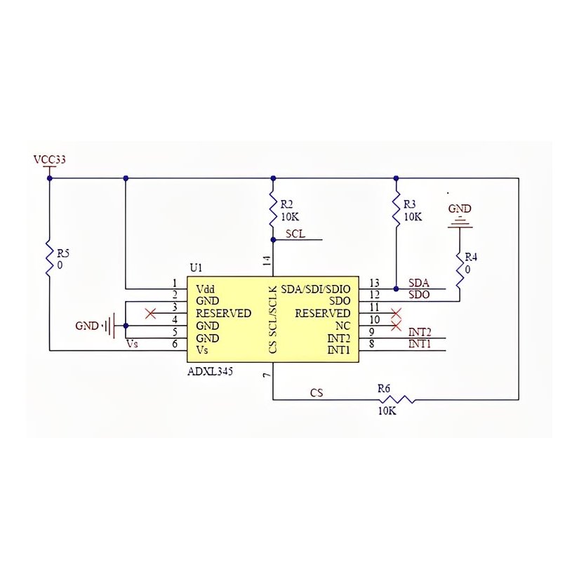 ADXL345 typical application circuit schematic