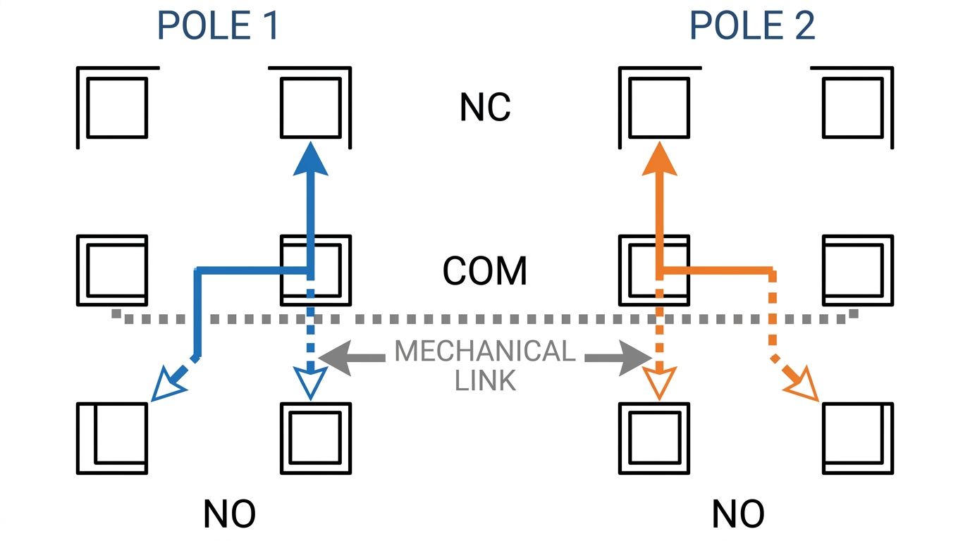 Internal terminal layout and schematic diagram of a DPDT switch..jpg Internal terminal layout and schematic diagram of a DPDT switch..jpg