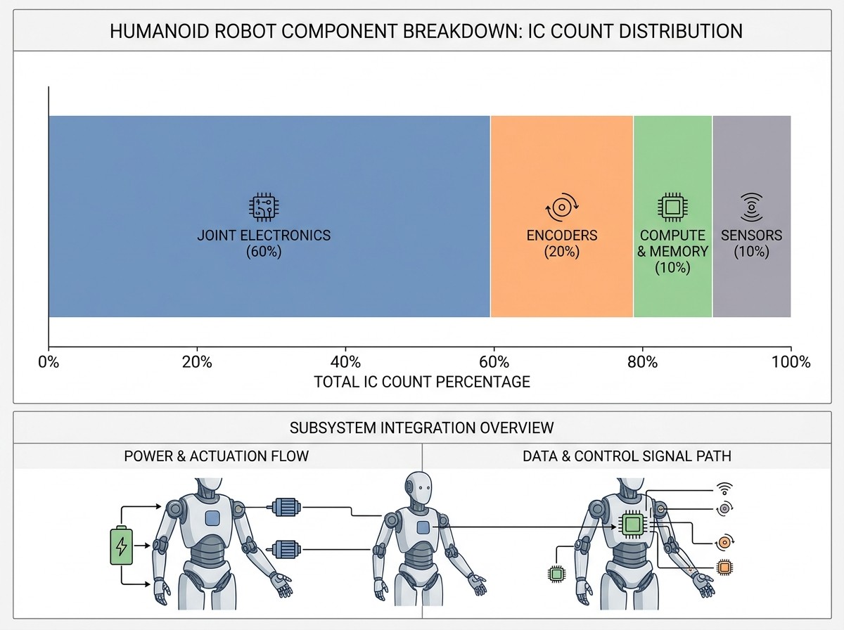 IC Quantity Distribution Across Humanoid Subsystems