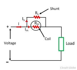 A diagram illustrating the 4-wire Kelvin connection for a shunt resistor.