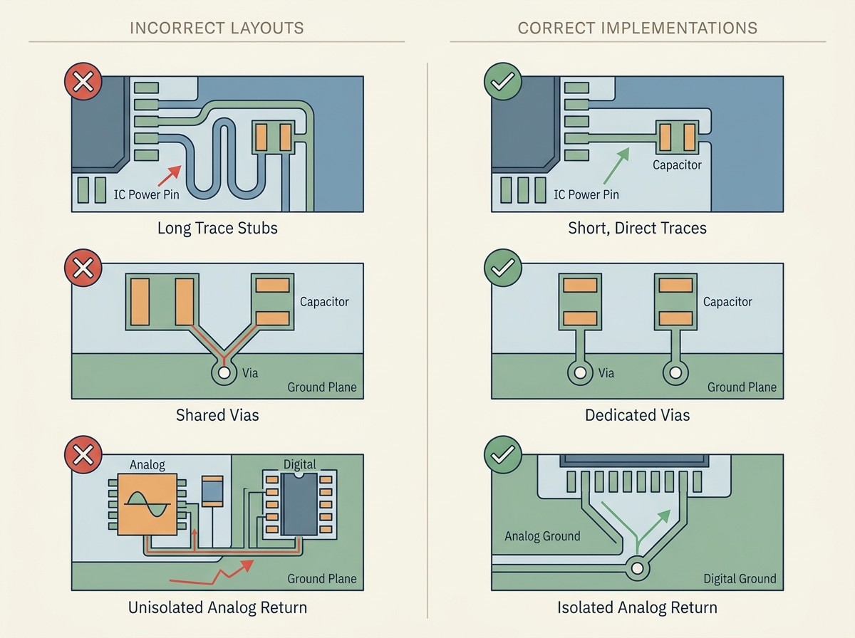 Annotated-PCB-layout-illustration-detailing-common-decoupling-mistakes-long-trace-stubs,-shared-vias.jpg Annotated-PCB-layout-illustration-detailing-common-decoupling-mistakes-long-trace-stubs,-shared-vias.jpg