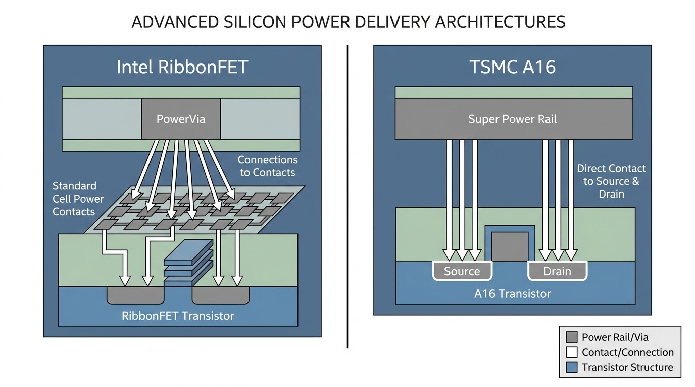 Architectural difference between Intel PowerVia and TSMC Super Power Rail..jpg