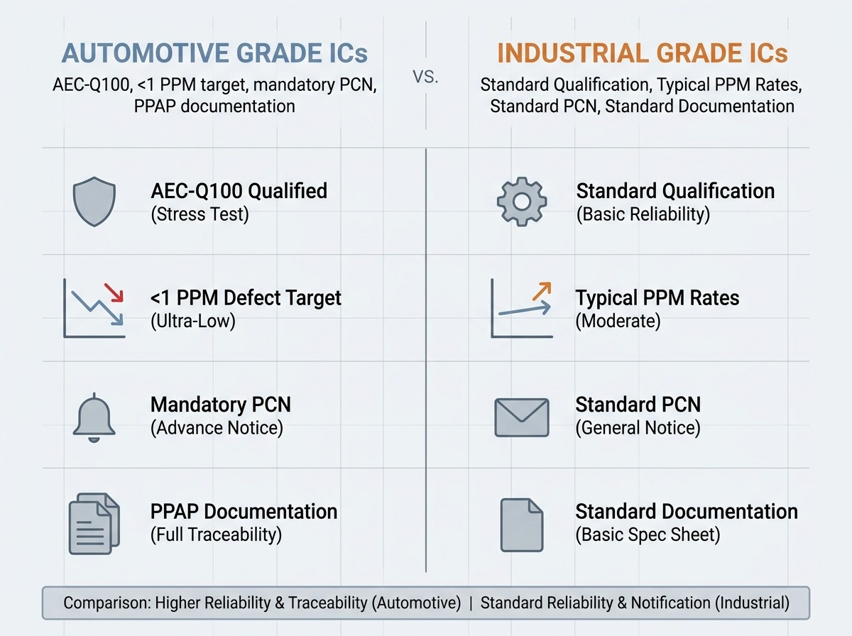 Side-by-side-technical-infographic-comparing-Automotive-Grade-(AEC-Q100,-1-PPM-target,-mandatory-PCN.jpg Side-by-side-technical-infographic-comparing-Automotive-Grade-(AEC-Q100,-1-PPM-target,-mandatory-PCN.jpg