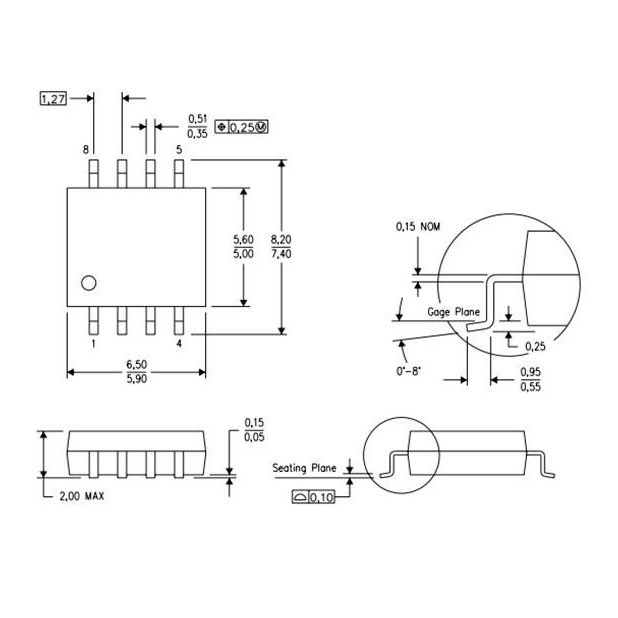 TL072 Pinout and package footprint
