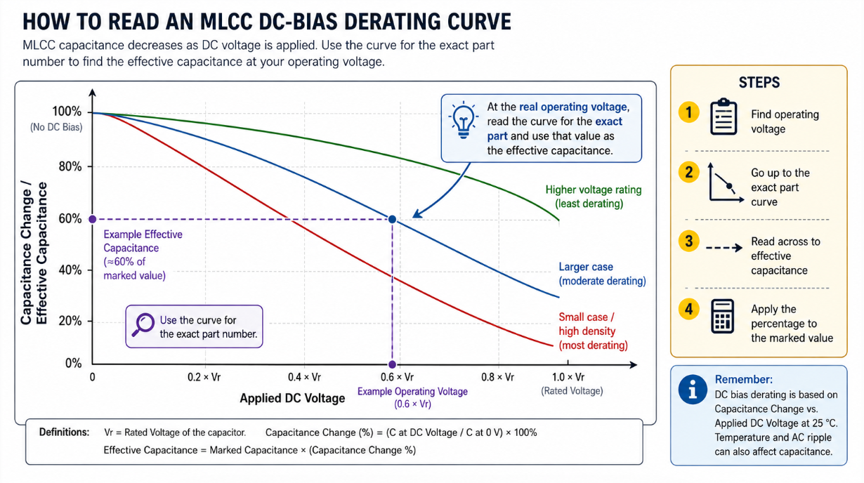 DC bias derating curve showing how to read effective capacitance from operating voltage for an MLCC capacitor..png DC bias derating curve showing how to read effective capacitance from operating voltage for an MLCC capacitor..png