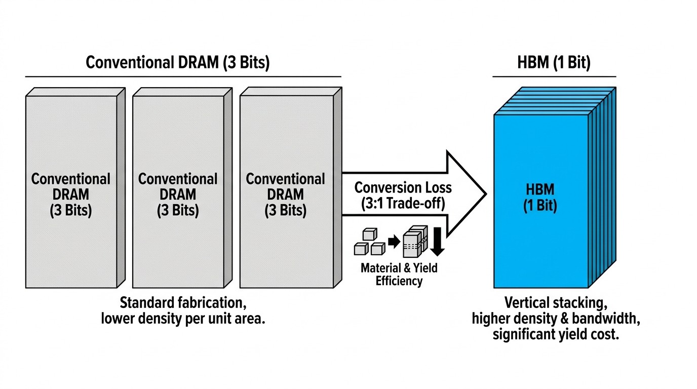 The 3 1 Trade-Off How HBM production reduces standard DRAM capacity..jpg The 3 1 Trade-Off How HBM production reduces standard DRAM capacity..jpg