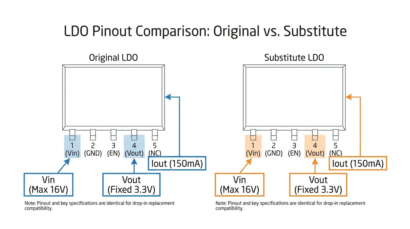 Comparing key electrical specifications of original and substitute LDOs..jpg Comparing key electrical specifications of original and substitute LDOs..jpg